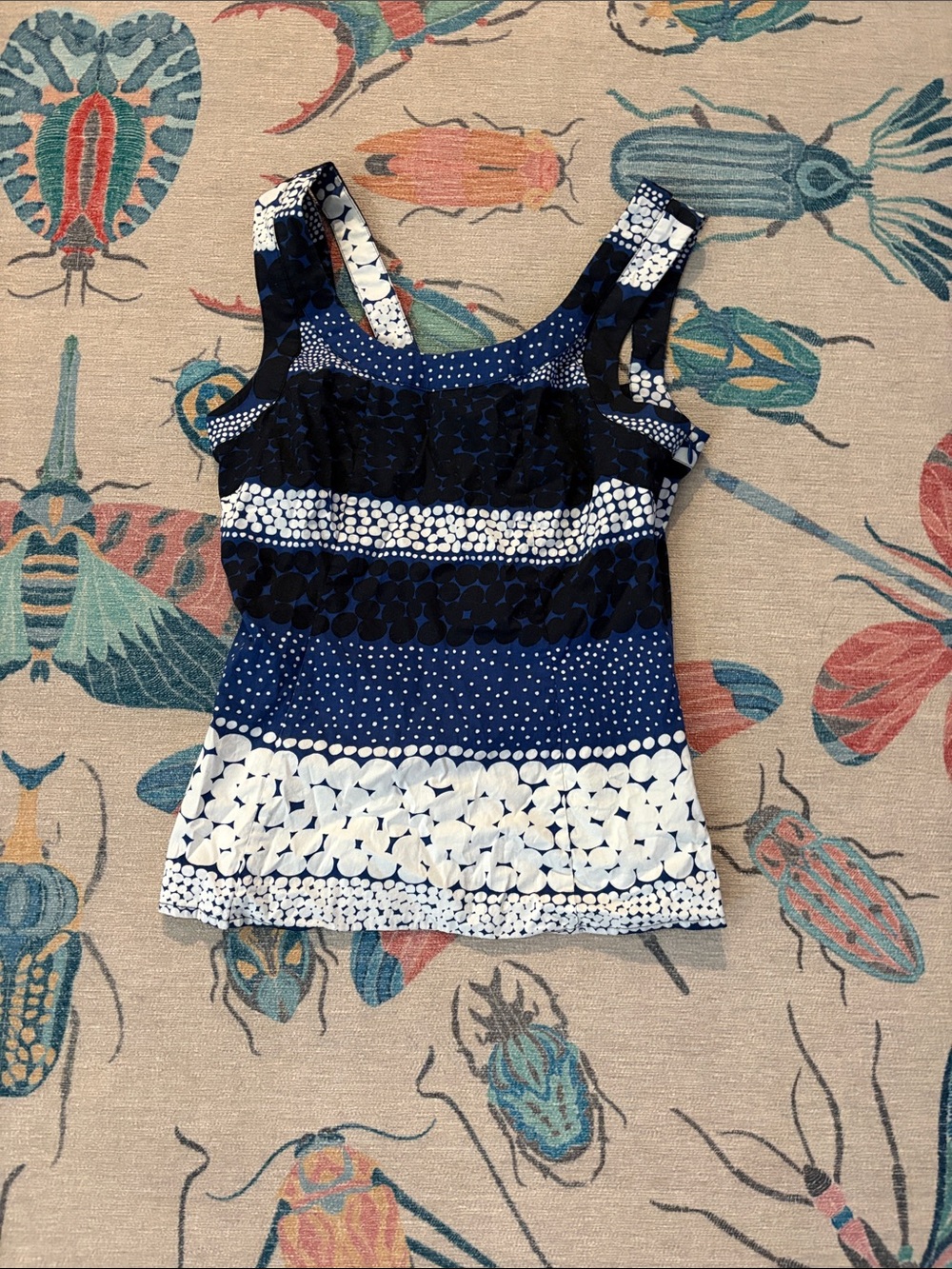 Banana Republic Marimekko Navy and White Patterned Tank